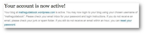 Your account is now active! Your account is now active!
