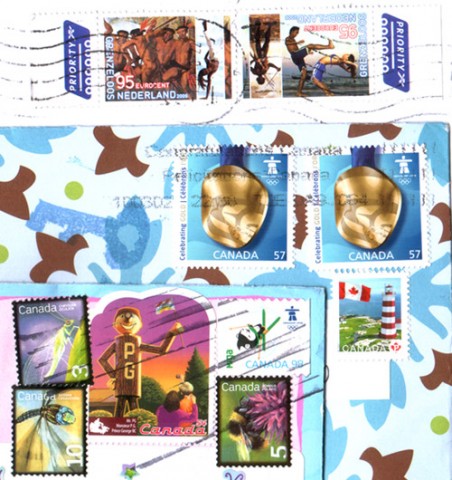 Stamps from Canada and the Netherlands