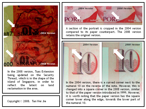 Comparing $10 Notes - 2004 and 2008