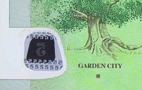 Singapore $5 with one Square (Back)