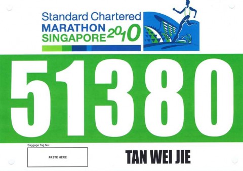 Standard Chartered Marathon Singapore 2010 - Race Bib