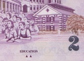 Singapore $2 with Two triangles