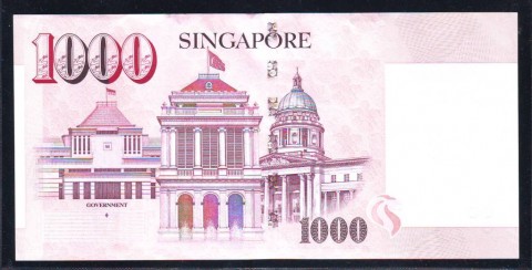 Singapore $1000 with One Diamond Reverse